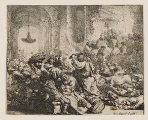 Christus vertreibt die Geldwechsler aus dem Tempel von Rembrandt van Rijn