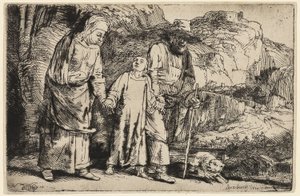 Christus kehrt mit seinen Eltern aus dem Tempel zurück von Rembrandt van Rijn