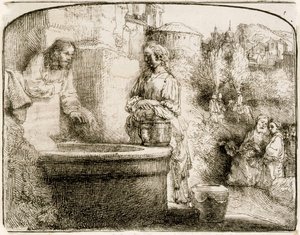 Christus und die Frau von Samaria von Rembrandt van Rijn