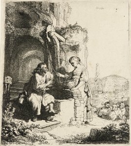 Christus und die Frau von Samaria unter Ruinen [Johannes 4:5-20], 1634