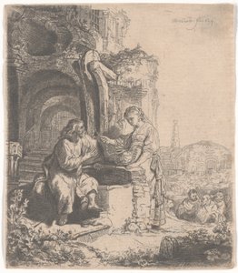 Christus und die Frau von Samaria unter Ruinen, 1634