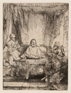 Christus in Emmaus: Die größere Platte von Rembrandt van Rijn