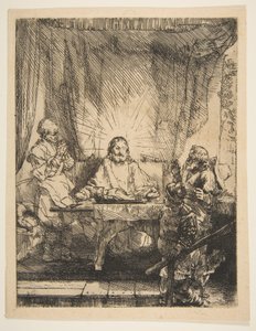 Christus in Emmaus: Die größere Platte, 1654 von Rembrandt van Rijn