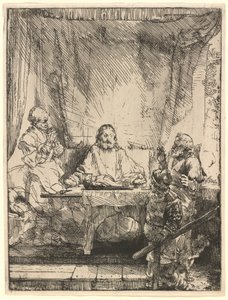 Christus in Emmaus: die größere Platte von Rembrandt van Rijn