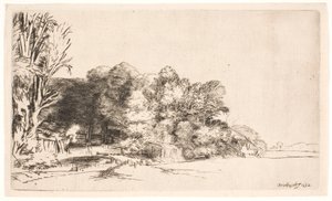 Baumgruppe mit Aussicht von Rembrandt van Rijn