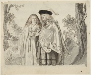 Der Mann mit der weißen Feder von Rembrandt van Rijn