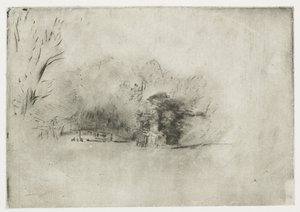 Bauernhaus unter Bäumen von Rembrandt van Rijn