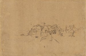 Figuren auf dem Anthoniesdijk, die Houtewael betreten [verso]