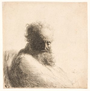 Alter, bärtiger Mann. Büste von Rembrandt van Rijn