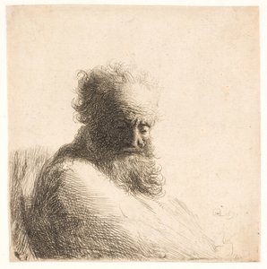 Alter, bärtiger Mann. Büste von Rembrandt van Rijn