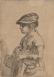 Mädchen mit einem Korb von Rembrandt van Rijn
