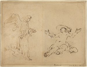 Hagar sitzt am Brunnen von Rembrandt van Rijn