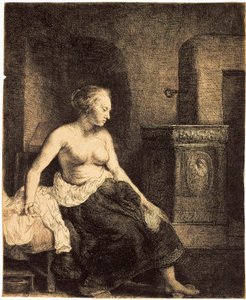 Halbnackte Frau am Herd, 1658