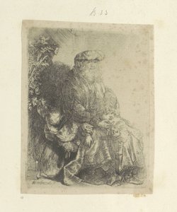 Jakob segnet Benjamin von Rembrandt van Rijn