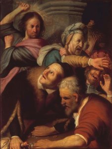 Jesus treibt die Wechsler aus dem Tempel von Rembrandt van Rijn