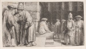 Juden in der Synagoge von Rembrandt van Rijn