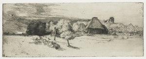 Landschaft mit einem Bauernhof und dem 