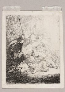 Die kleine Löwenjagd (mit zwei Löwen) von Rembrandt van Rijn