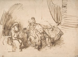 Nathan ermahnt David, 1650-55 von Rembrandt van Rijn