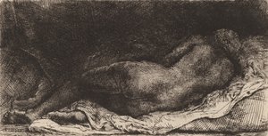 Negerin liegend, 1658 von Rembrandt van Rijn