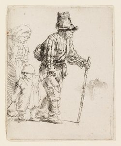 Bauernfamilie auf Wanderschaft