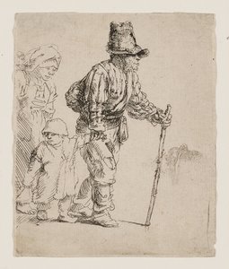 Bauernfamilie auf Wanderschaft