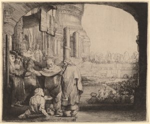 Petrus und Johannes heilen den Gelähmten am Tempeltor von Rembrandt van Rijn