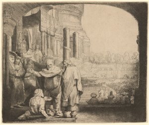 Petrus und Johannes heilen den Gelähmten am Tempeltor von Rembrandt van Rijn