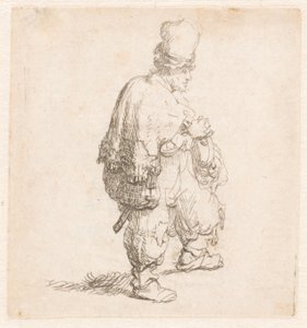 Pole stehend mit verschränkten Armen von Rembrandt van Rijn