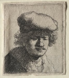 Selbstporträt mit nach vorne gezogenem Hut, um 1631