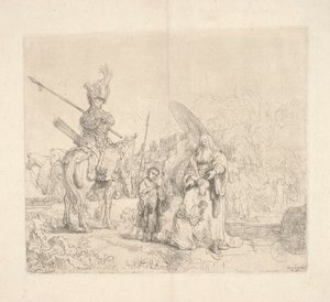 Der heilige Philipp der Diakon tauft den Hofbeamten der äthiopischen Königin Kandake (sogenannte Taufe des Eunuchen) von Rembrandt van Rijn