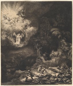 Der Engel erscheint den Hirten von Rembrandt van Rijn