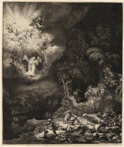Der Engel erscheint den Hirten von Rembrandt van Rijn