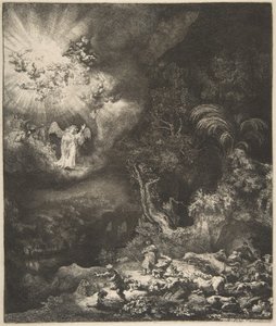 Der Engel erscheint den Hirten, 1634 von Rembrandt van Rijn