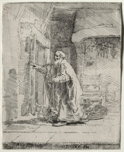 Die Blindheit von Tobit: Die größere Platte von Rembrandt van Rijn
