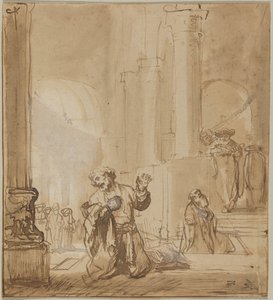 Das Gleichnis vom Zöllner und Pharisäer von Rembrandt van Rijn