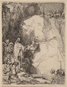 Die Auferweckung des Lazarus: Kleine Platte von Rembrandt van Rijn