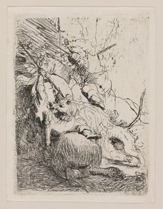 Die kleine Löwenjagd (mit einem Löwen) von Rembrandt van Rijn