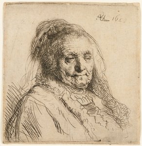 Die Mutter des Künstlers, Kopf und Büste, 1628 von Rembrandt van Rijn