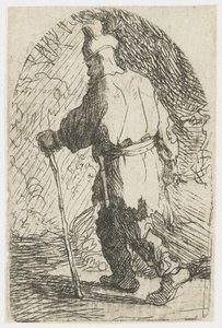 Die Flucht nach Ägypten: eine Skizze: St. Joseph von Rembrandt van Rijn