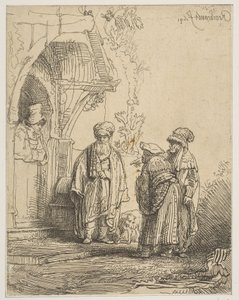 Drei orientalische Figuren: Jakob und Laban (1641)