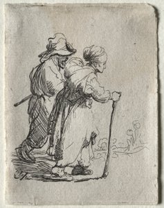 Zwei Landstreicher, ein Mann und eine Frau
