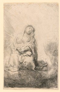 Jungfrau und Kind in den Wolken von Rembrandt van Rijn