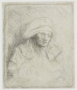 Kranke Frau mit einem weißen Kopftuch (Saskia) von Rembrandt van Rijn