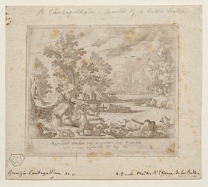 Landschaft mit Tobias und dem Engel, ca. 1609 von Remigio Cantagallina
