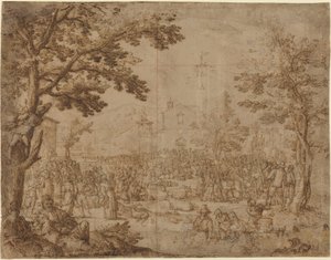 Der Jahrmarkt in Impruneta von Remigio Cantagallina