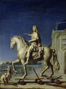 Transport der Reiterstatue von Ludwig XIV. zum Place Vendome im Jahr 1699, nach 1669