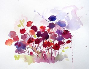 Lebendige Aquarellblüten