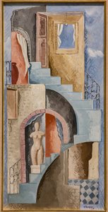 Statue und Treppe