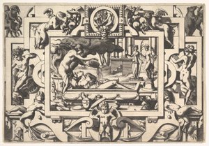 Medea gießt einen Zaubertrank über Jason, 1563 von Rene Boyvin